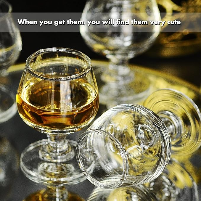 1.75oz Mini Shot Glass Set of 6 - Clear, Super Cute, Perfect for Tasting Brandy - Glass Snifters