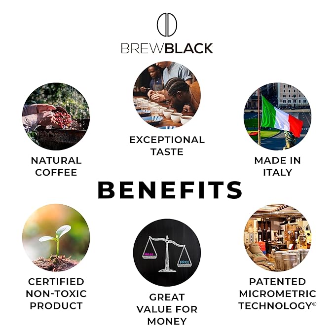 BrewBlack Perfetto Coffee Capsules - 120 Aluminum Coffee Pods Compatible with Nespresso Original line, Medium Roast - Intensity 9/12, Made in Italy