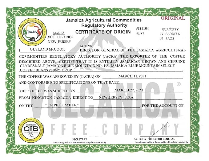 Jamaica Blue Mountain Coffee Blend, Ground, Fresh Roasted, 5 lbs