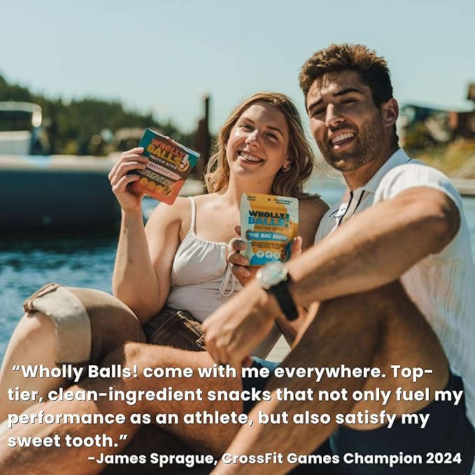 Wholly Balls Protein Bites – Healthy Plant-Based Snack | High Protein, Low Sugar, Gluten-Free Energy Balls (Pack of 3, Mac Daddy)