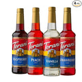 Torani Flavored Drink Syrup Soda Shop Variety Pack, Raspberry, Peach, Vanilla & Strawberry, 25.4 fl oz (Set of 4)