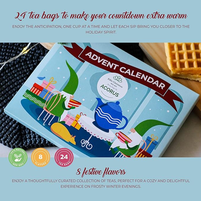 Tea Advent Calendar 2025 Elfin by Acorus - 8 Christmasy flavors – 24 tea bags For The Christmas Countdown - Gift Idea For Christmas - Limited Edition