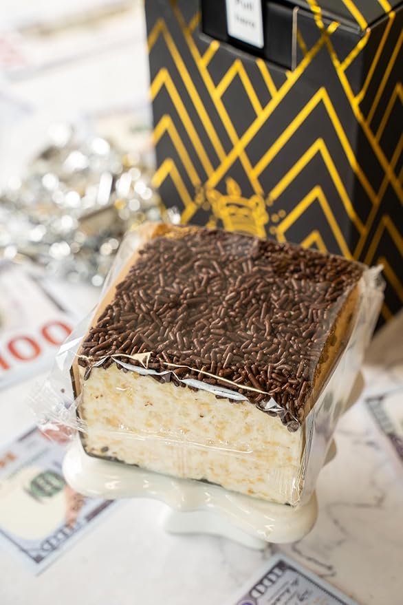 Luxe Billionaire Birthday Gift Box by Send A Cake – Music Box with Shooting Birthday Bills, Sweet Caramels & 3" Chocolate Sprinkle Crispy Cake – Ready-to-Gift, No Assembly, Gift for Women, Men & Kids