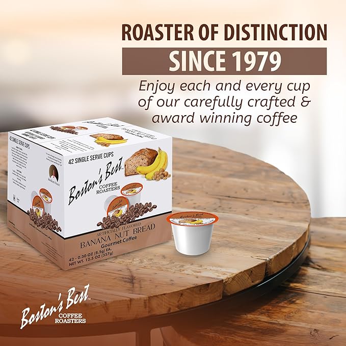 Boston’s Best - Banana Nut Bread Flavored Delicious Gourmet Coffee Compatible with Keurig Coffee Maker - 42 Count (Pack of 1)