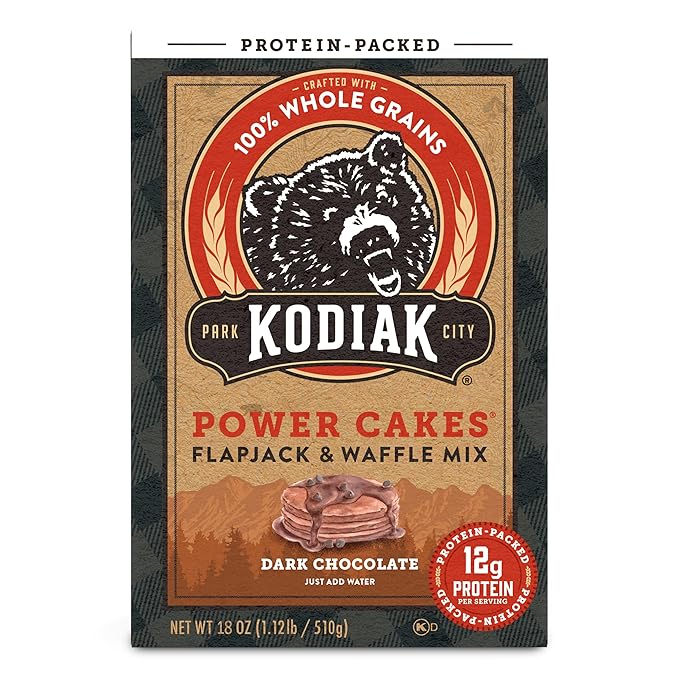 Kodiak Cakes Protein Pancake Power Cakes, Flapjack and Waffle Baking Mix, Dark Chocolate, 18 Ounce (Pack of 6)