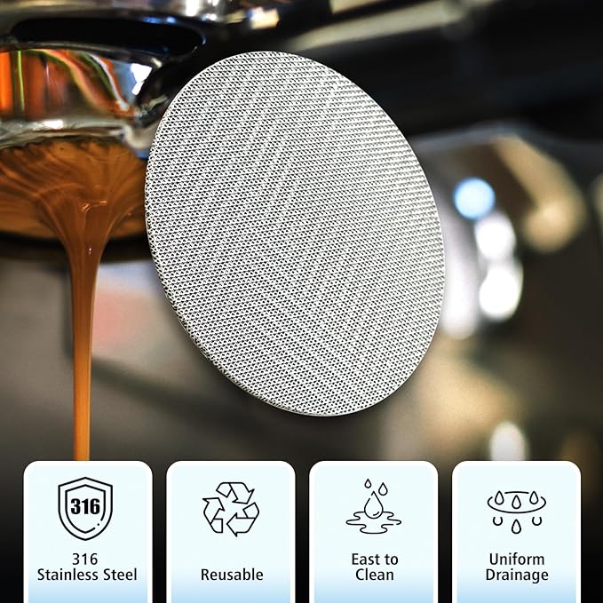 51mm Espresso Dosing Funnel and Puck Screen Set, Espresso Coffee Dosing Ring & 1.7mm 316 Stainless Steel Espresso Portafilter for Coffee Portafilter Filter Basket