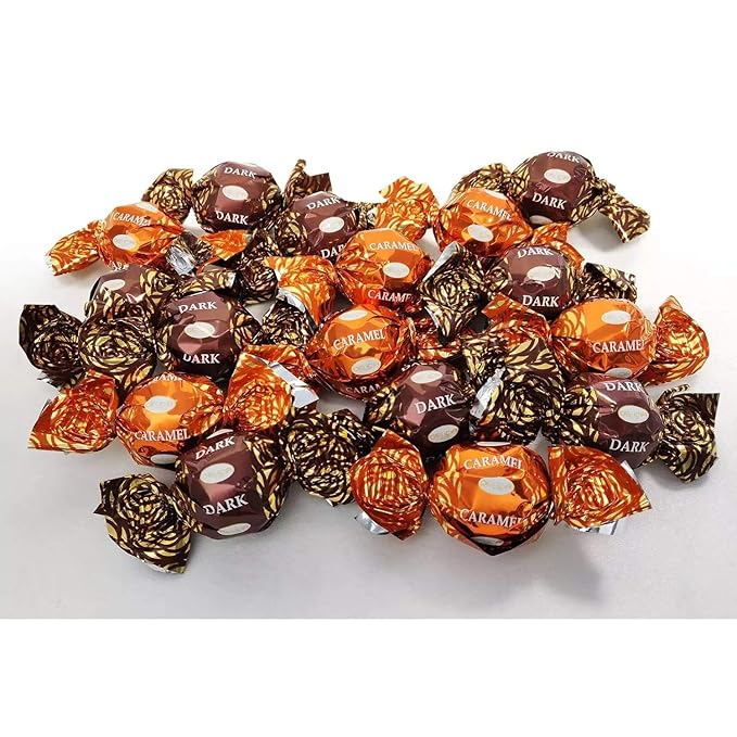 Premium Fine Italian Chocolate Truffles Gift Tins, 2 pk. Assorted truffle flavors: Milk, Dark, Hazelnut, and Caramel With Creamy Filling Gift for Christmas. Made In Italy