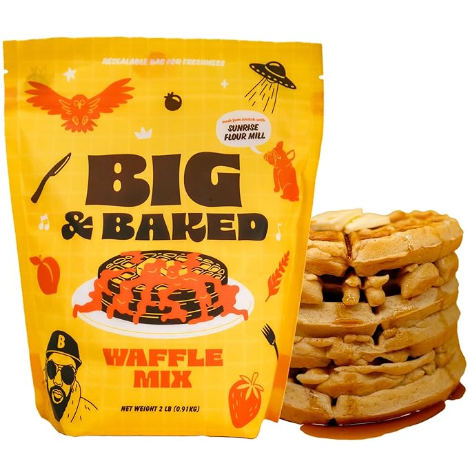 Sunrise Flour Mill Big & Baked Waffle Mix | 2 LB | Organic Heritage Wheat | Light, Crisp & Flavorful | Easier to Digest than Modern Wheat | No Artificial Ingredients | Non-Aluminum Baking Powder