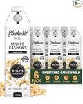 Elmhurst 1925 Sweetened Cashew Milk - 32 Ounce (Pack of 6) Dairy-Free, Vegan, Kosher, Gluten-Free, Shelf Stable Plant Based Milk Made with Water & Cashews for Healthier Coffee, Latte & Smoothies