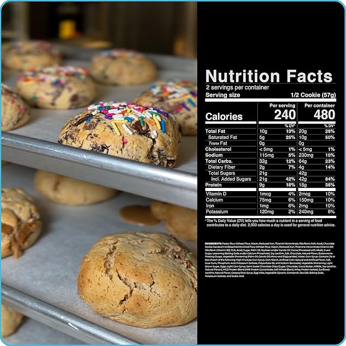 My Cookie Dealer Protein Cookies, Milk and Cookies (4oz, Pack of 3) - 18g Protein per Bag - Individually Wrapped Workout Snacks for On-The-Go Travel