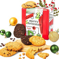 David’s Gourmet Fresh Baked Merry Christmas Assorted Holiday Cookies Tin – 1Lb All-Natural Handmade Soft Variety Cookies in a Premium Gift Box