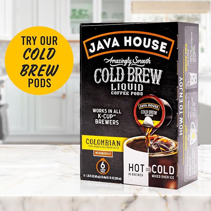 Java House Cold Brew Coffee Ready to Drink Bottles - Pure Black - 6 Pack of 8oz Bottles - 100% Arabica Coffee