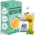 LeafLea 40 Peppermint Tea Bags, Natural Peppermint Leaf Herbal Tea with Cool Taste, Te De Menta for Gentle Digestive Support, Te De Hierba Buena, Caffeine-Free, Sugar-Free, Vegan, Individually Wrapped
