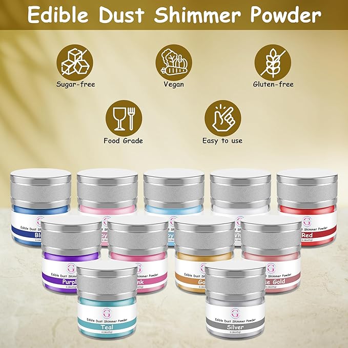 Glitter & Glitz Edible Glitter for Drinks - Premium Drink Glitter Edible Dust for Cocktails, Baking, Brew, Champagne - Luster Dust and Cocktail Glitter - Edible Glitter for Drinks Decoration (Baby Pink, 5Grams)
