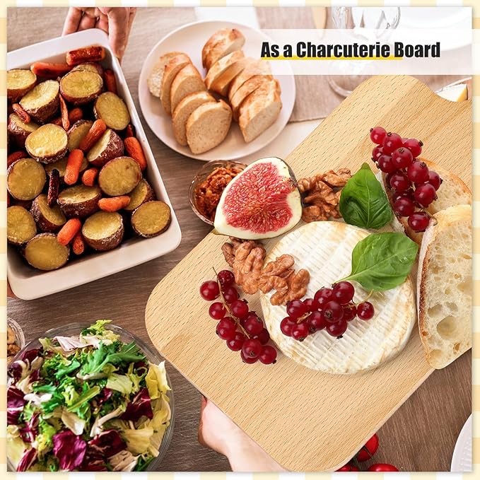 Lounsweer 6 Pcs Thicken Cutting Board Bulk Wood Board for Chopping Serving Charcuterie Material for Laser Engraving Mother' Day Wedding Housewarming Gift