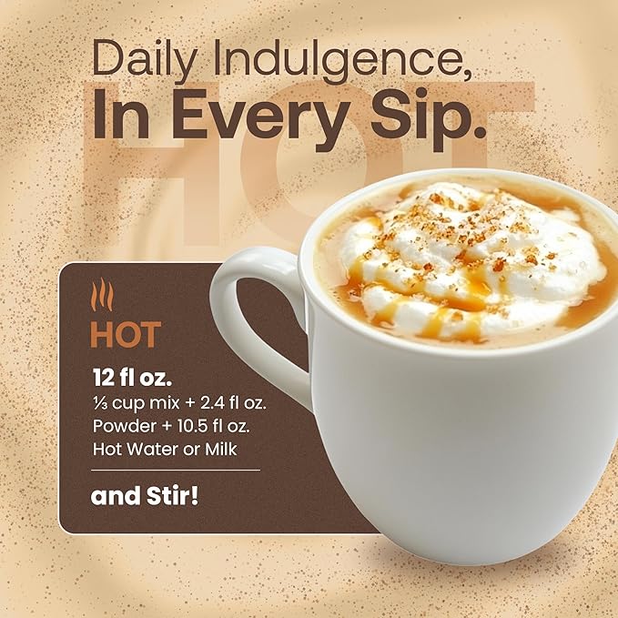 Dr. Smoothie Café Essentials Salted Caramel Latte – No Artificial Colors, Flavors, or Sweeteners – 20mg of Caffeine per Serving – Great for Hot, Iced, & Frozen Frappes (3.5 lb Bag, 26 Servings)