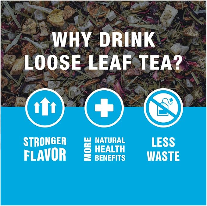 Tiesta Tea - Strawberry Kiwi Herbal Tea, Loose Leaf, Strawberry Hibiscus Kiwi Fruit Tea, Premium Caffeine-Free Herbal Blend, Make Hot or Iced & Up to 200 Cups, 16 oz Resealable Bulk Pouch