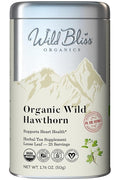 Wild Bliss Organic Hawthorn Loose Leaf and Flower Tea - Caffeine Free Heart Health Herbal Support - 1.76 Oz - 25 Servings