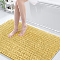 Arotive Luxury Chenille Bathroom Rug Mat, Extra Soft Thick Absorbent Shaggy Bath Rugs, Non-Slip Machine Wash Dry, Plush Bath Mats for Bathroom, Shower and Tub, 59x35, Yellow