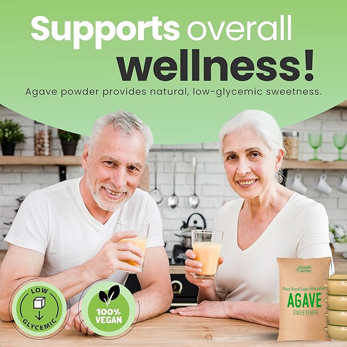 Health Garden Blue Agave Sweetener Crystals - Organic - Non-GMO - Low Glycemic Powder - Kosher - Keto Friendly - 25KG
