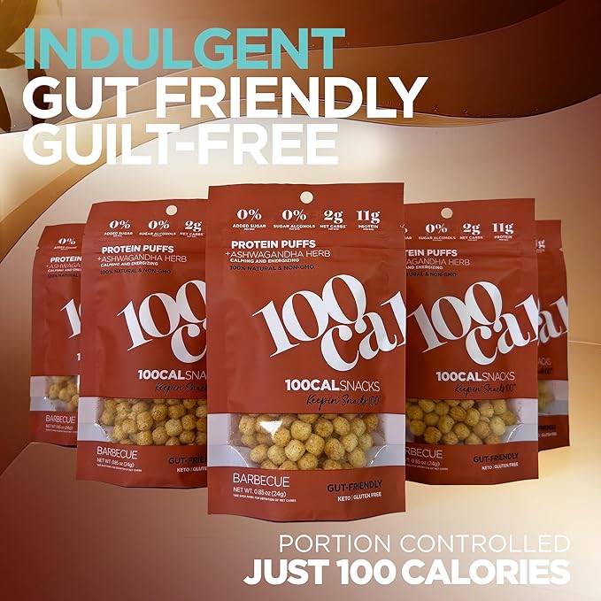 100 CAL SNACKS Variety Pack | Chocolate Brownie Protein Bar & BBQ Protein Puffs | Healthy On-the-Go High Protein Snacks | Non-GMO, Organic, Real Ingredients, No Added Sugar, High Fiber & Gut-Friendly