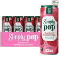 Simply POP Prebiotic Soda Strawberry Cans, 12 fl oz, 12 Pack