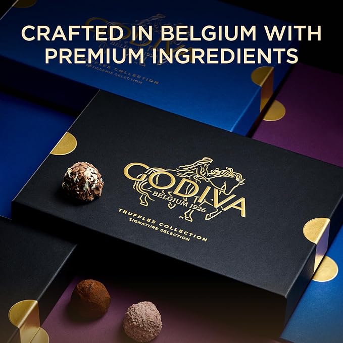 Godiva Patisserie Chocolate Truffle Gift Box, Belgian Dessert Chocolates with Ganache Center, Gourmet Gift for Birthdays, Holidays, Non-GMO & Kosher, 15 Pc