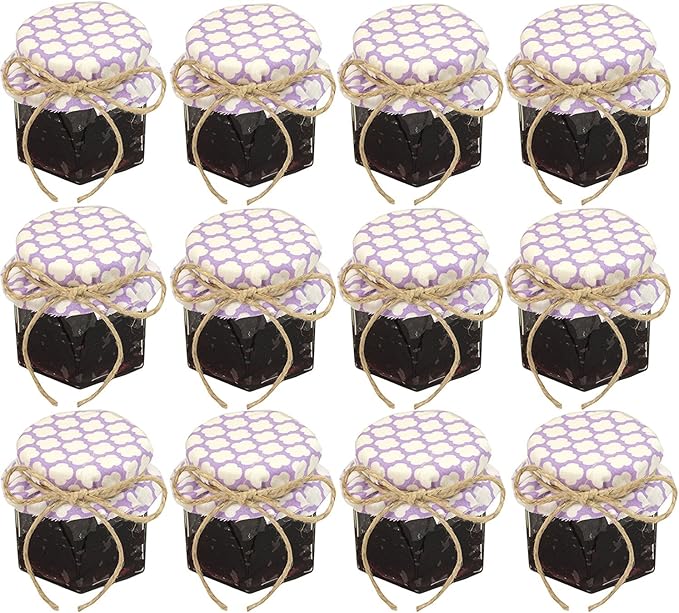 1.5 oz Hexagon Mini Glass Jars with Silver Lids (Pack of 24)