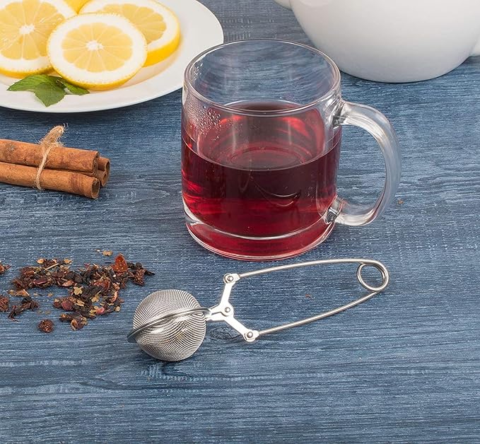 Snap Ball Tea Strainer 3 Pack Tea Infuser with Handle Tea Mesh Infuser Snap Ball Strainer Steep Loose Leaf Tea Infuser Fine Mesh Ball Tea Filter Strainer for Spices and Seasonings