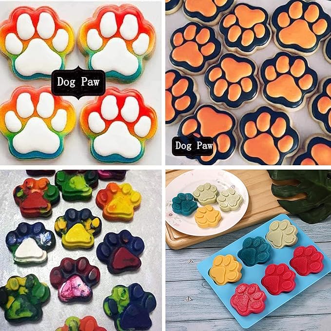Dog Treat Molds, Dog Paw and Bone Shaped Silicone Molds，3 Packs Stainless Steel Cookie Cutter，for Chocolate, Candy, Jelly, Ice Cube, Dog Treats - Set of 11