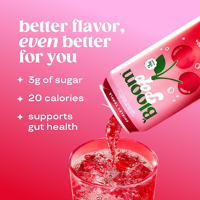 Bloom Pop Prebiotic Soda 12 Pack, Variety Pack, 12oz Cans | Prebiotic Soda for Gut Health, Low Calorie Soda, No Caffeine, Healthy Soft Drink Alternative