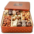 Christmas Chocolate Gift Basket- Holiday Nut and Candy Gift Box for Men, Women, Families, Corporate- Bonnie and Pop