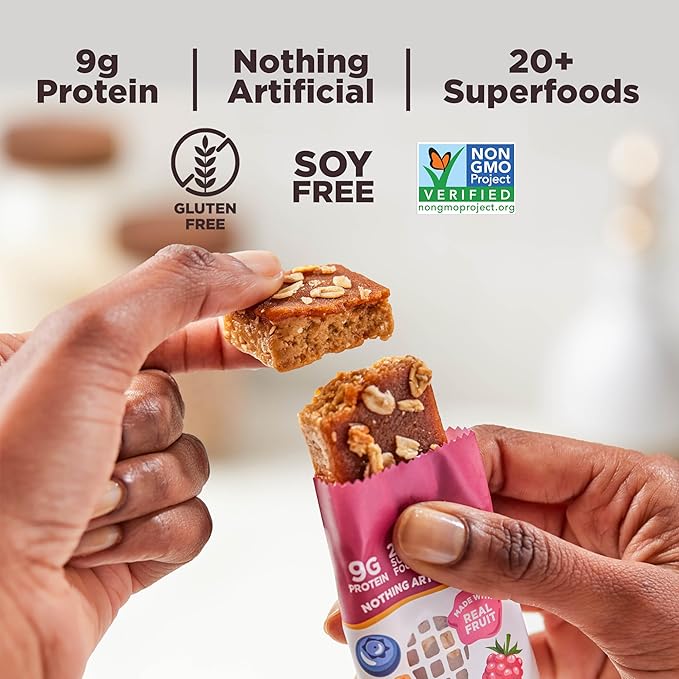 Perfect Bar Fruit Crisp, Mixed Berry Nut Butter Protein Bar, Protein Snack, Gluten Free, Soy Free, Non GMO, No Sugar Alcohols, 1.9 Ounce Bar, 10 Count