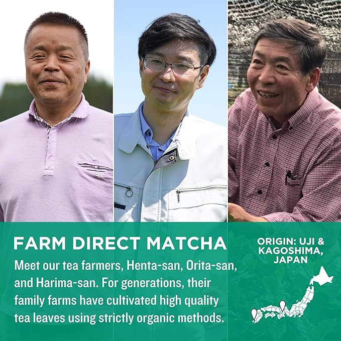 Jade Leaf Matcha Organic Premium Ceremonial Grade Matcha Green Tea Powder - Japanese - Culinary, Ingredient, Ceremonial Barista Teahouse, Latte, Collagen, 0.35 Ounce (Pack of 100), Matcha Latte