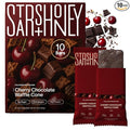 Stars + Honey Protein Bars- Cherry Chocolate Waffle Cone,15g Protein, 2g Sugar, w/Collagen Keto Friendly Snack - Gluten, Dairy, & Soy Free - High-Protein Snacks for Energy & Recovery-10 pack