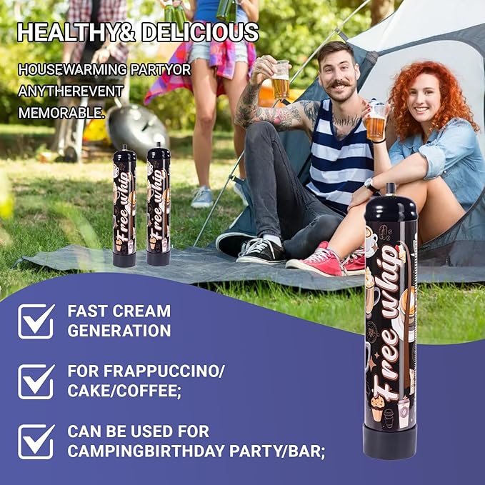 640g Cream Chargers 1.1L 99.99% Purity Food Grade Premium Whip Cream Cartridge With Nozzle(1 Cylinder)