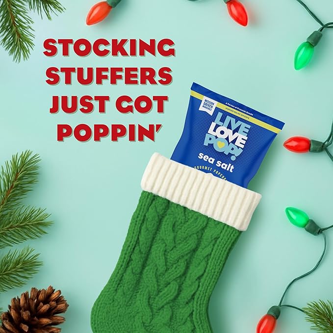 Live Love Pop Sea Salt Flavored Gourmet Popcorn, 1.0 Oz (Pack of 12), Individual Snack Size Bags, Healthy Snack, Gluten Free, Vegan & Non-GMO, Mission Driven Munchies