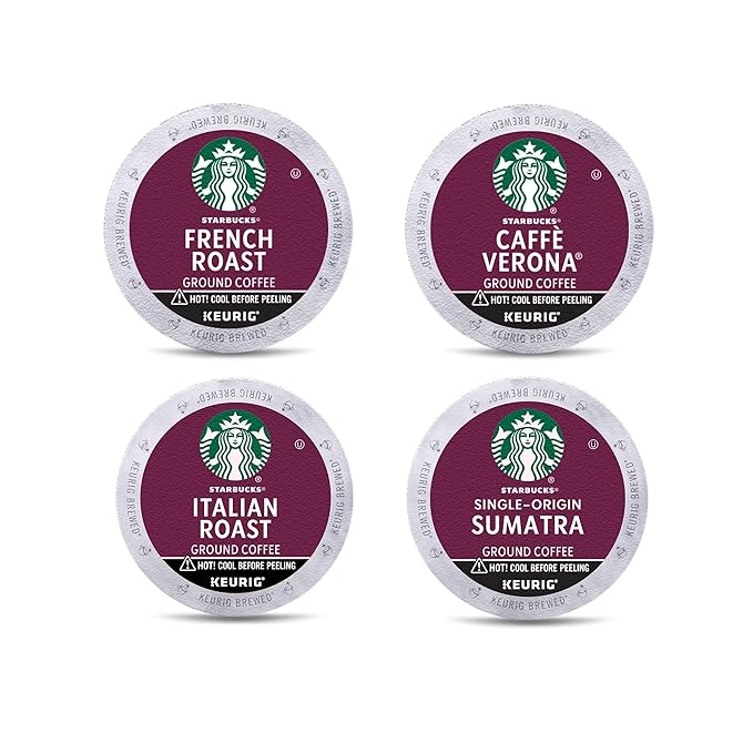 Starbucks K-Cup Coffee Pods, Dark Roast Coffee Variety Pack for Keurig Brewers, 100% Arabica, 1 Box (96 Pods)
