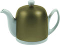 Salam Luxury French Tea Pot - Porcelain Teapot with Bronze Aluminum Cover, Ceramic Tea Kettle for Loose Tea, Removable Infuser, 4 Cup Capacity, 24oz - Bronze