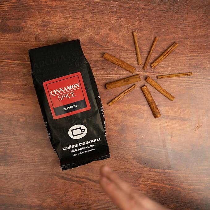 Cinnamon Spice Flavored Coffee, Specialty Arabica Coffee, Medium Roast, 12 ounce, Automatic Drip (Ground)