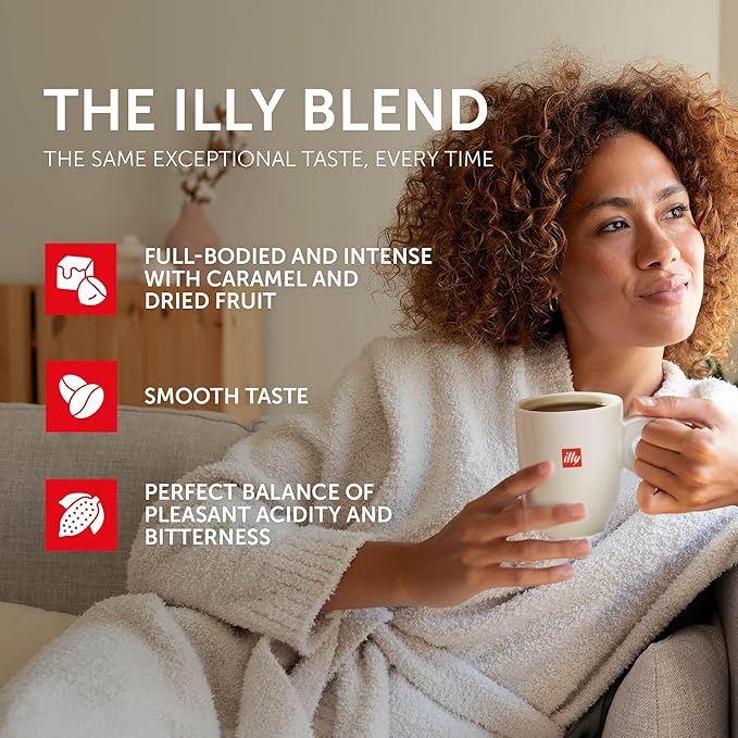 Illy Whole Bean Coffee, Brasile Cerrado Mineiro Medium Roast - Notes of Caramel and Dried Fruit - 100% Arabica - Whole Beans - Pressurized Packaging Sealed for Freshness - 8.8oz can (Pack of 6)