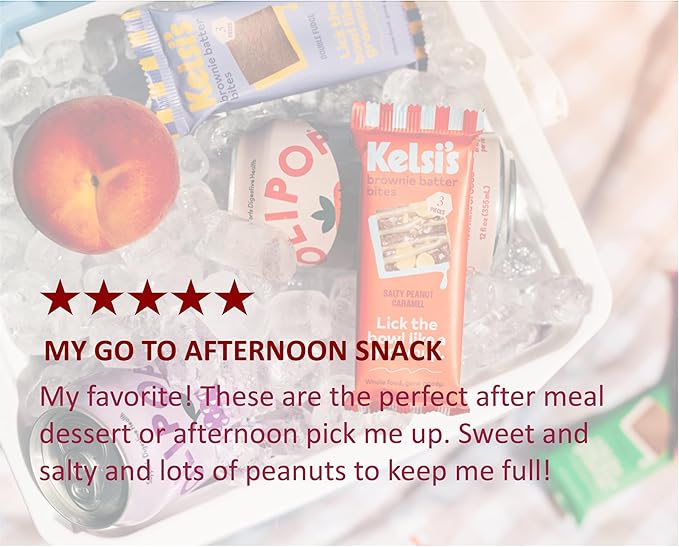 Kelsi's Brownie Batter Bites Variety Pack 8 Count, Dairy Free / Gluten Free Dessert / Soy Free Chocolate / Paleo Candy Alternative for Adults & Kids - Healthy Dessert Snack - Whole Food Ingredients, Zero Refined Sugar. 2 x Salty Peanut Caramel, 2 x Ric...