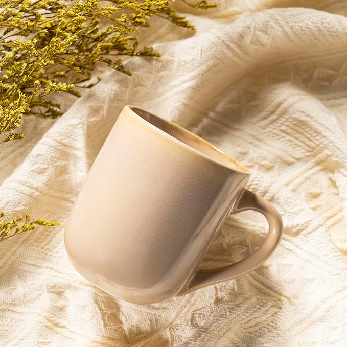 bestone Coffee Mugs Set of 6，12 oz Coffee Mugs, Ceramic Mugs with Handles,Cups Microwave & Dishwasher safe，Vibrant Colors