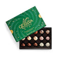 Godiva Holiday Signature Truffle in Green Gift Box, Belgian Dark and Milk Chocolates with Ganache Centers, Gourmet Christmas Gift, Non-GMO & Kosher, 15 Pc