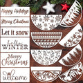 Christmas Stencils 12” Large Christmas Stencils for Crafts Reusable Christmas Stencil Holiday Drawing Templates for Door Hanger Porch Wreath Doormat Window Glass Decor(XMS Half R Stencil 03-14p)