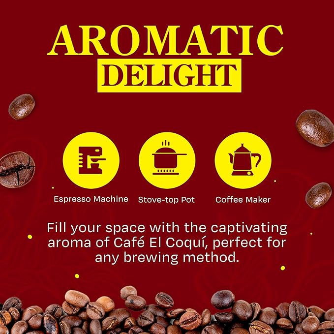 El Coquí Dark Roast Espresso Ground Coffee, Rich, Ground Coffee, Bulk Coffee, Authentic Puerto Rican Style Coffee, Vacuum Sealed, Ground Espresso Beans, 6 oz (12 pack)
