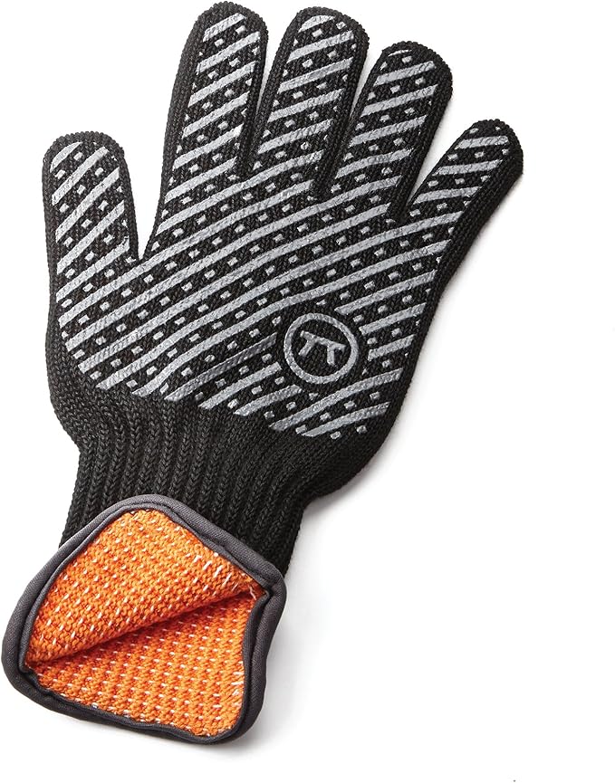 Outset 76441 Professional High Temperature Heat Deluxe Grill Glove, Large/X-Large, Black
