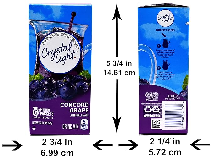 Crystal Light Concord Grape, 12-Quart 2.01-Ounce Canister (Pack Of 4)