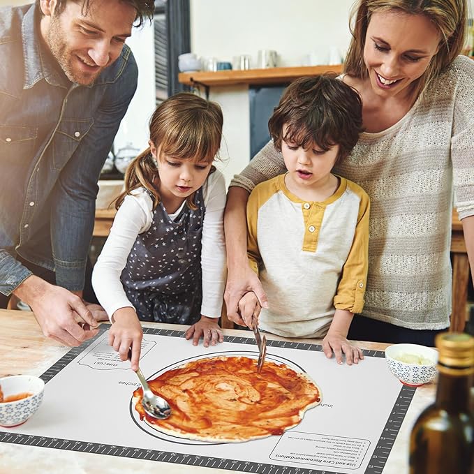 Non Stick Silicone Pastry Mat,Silicone Dough Rolling Mat Baking Mats Silicone for Baking Sheets Large Silicone Mat for Baking Fondant Pie Crust Pizza and Cookies Mat Heavty Duty Kitchen Counter Mat