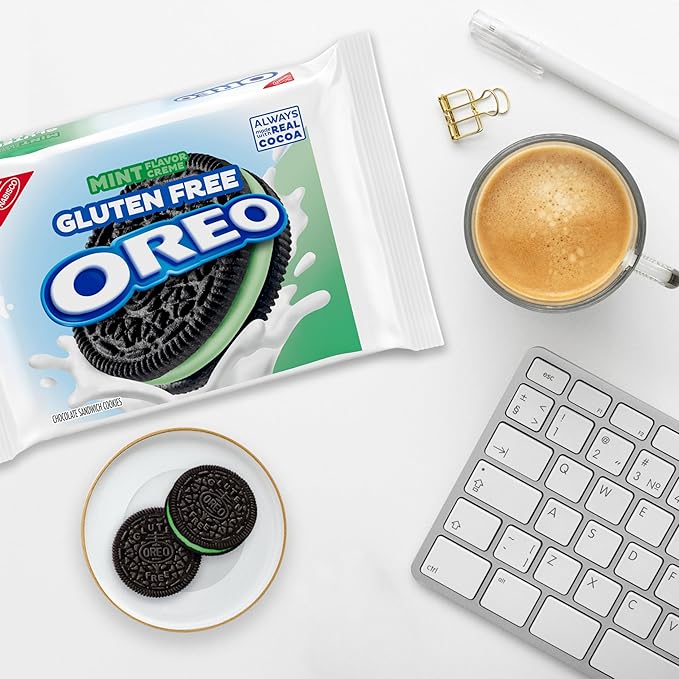 OREO Gluten Free Mint Creme Chocolate Sandwich Cookies, Gluten Free Cookies, 12 - 12.47 oz Packs